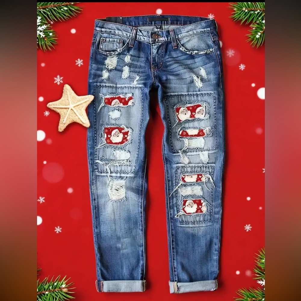 Blue Distressed Women Jeans